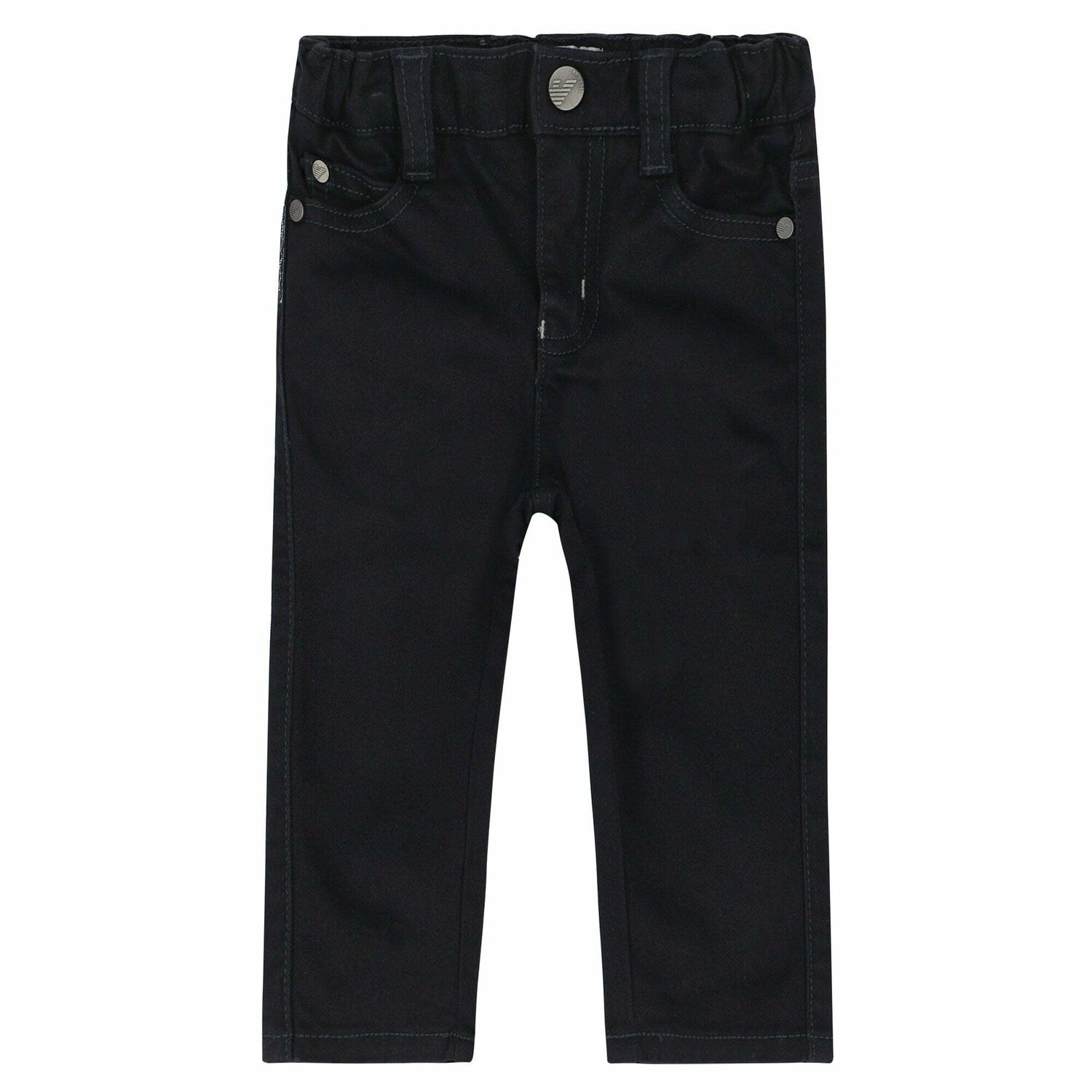 Younger Boys Navy Logo Jeans, 1, hi-res