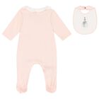 طقم هدايا أفرول بنات بالشعار باللون الوردي , 1, hi-res