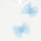 Younger Girls White & Blue Tulle Skirt Set, 2, hi-res
