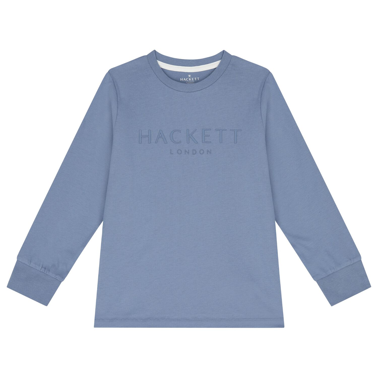 Boys Blue Logo Long Sleeve Top, 2, hi-res
