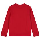 Boys Red Teddy Bear Sweatshirt, 3, hi-res