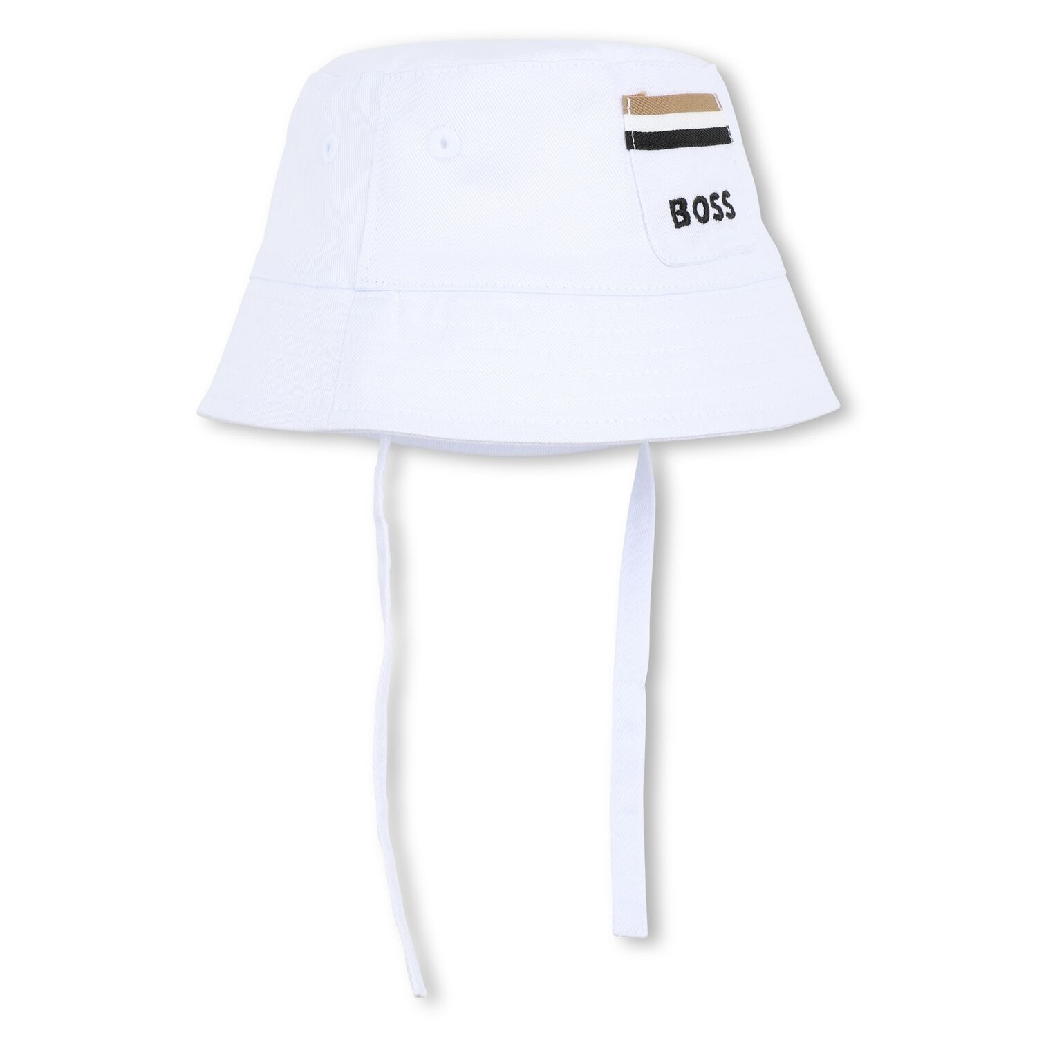 Baby Boys White Logo Hat , 1, hi-res