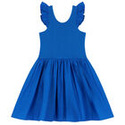 Girls Blue Ruffled Dress, 3, hi-res