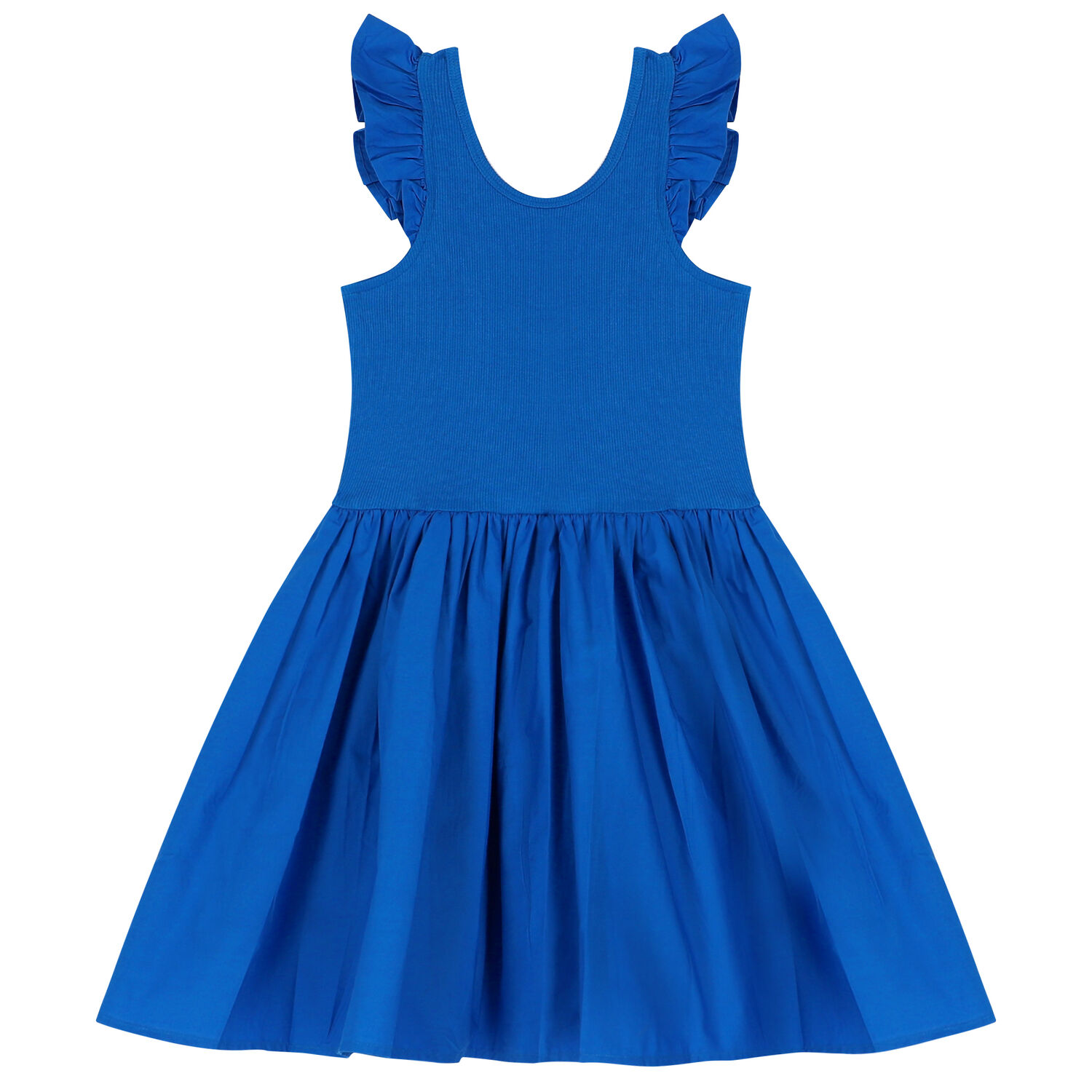 Girls Blue Ruffled Dress, 3, hi-res image number null
