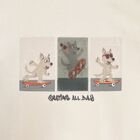 Younger Boys Ivory Puppies Long Sleeve Top, 2, hi-res