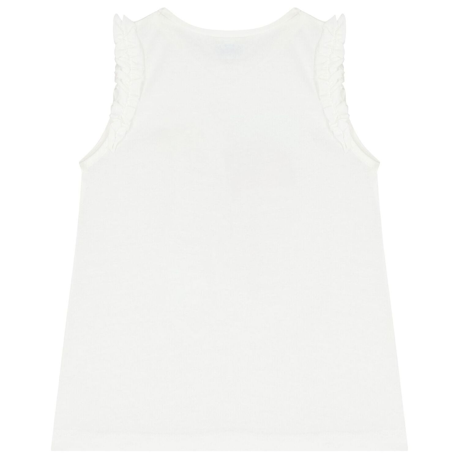 Girls White Cotton Graphic Print Top, 2, hi-res image number null