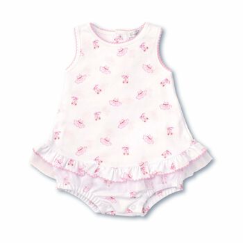 Baby Girls White & Pink Ballerina Romper