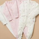 Baby Girls White & Pink Babygrows ( 4 Pack ), 4, hi-res