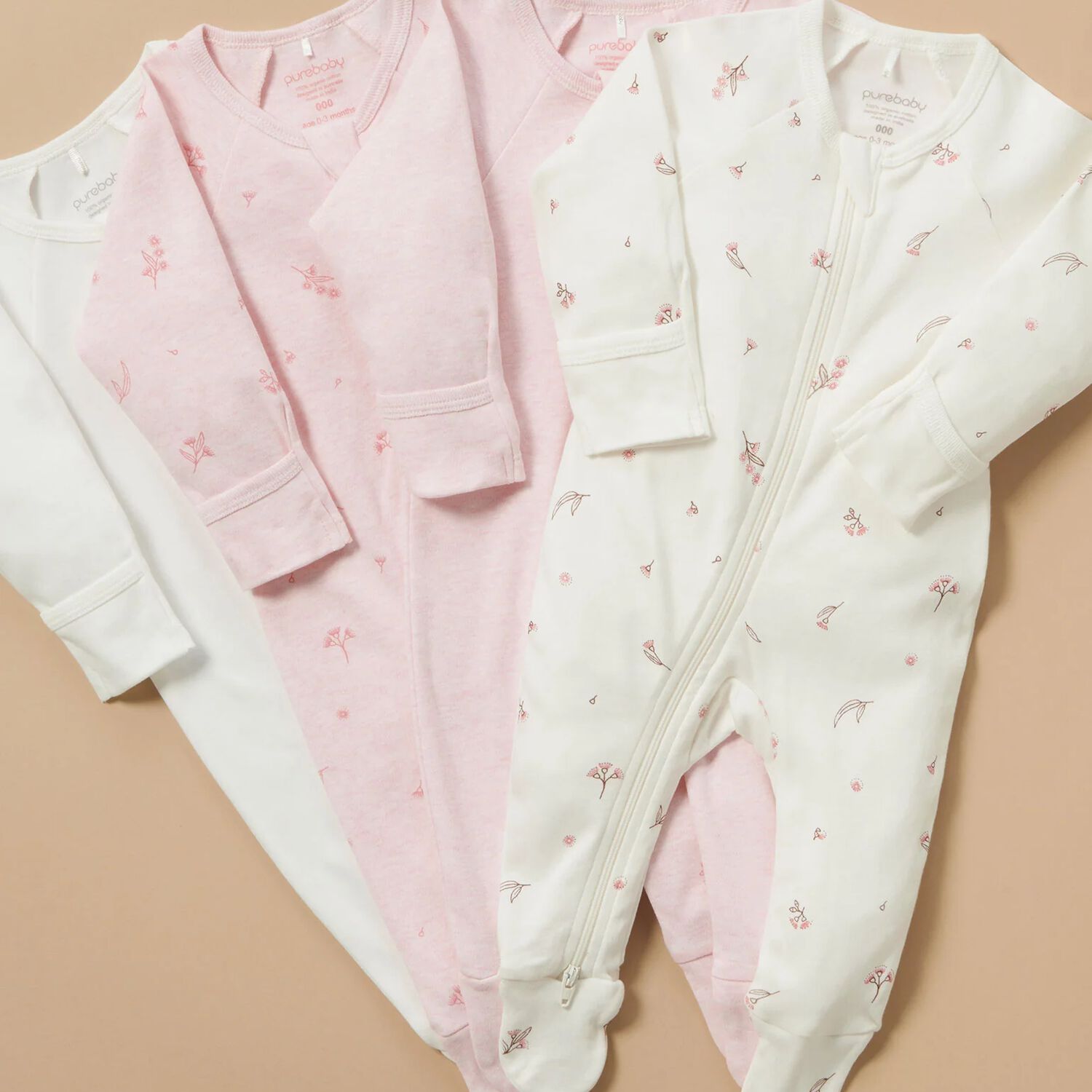 Baby Girls White & Pink Babygrows ( 4 Pack ), 4, hi-res image number null