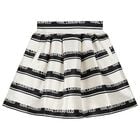 Girls Ivory & Black Striped Skirt, 1, hi-res