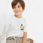 Boys Ivory Crocodile T-Shirt, 1, hi-res