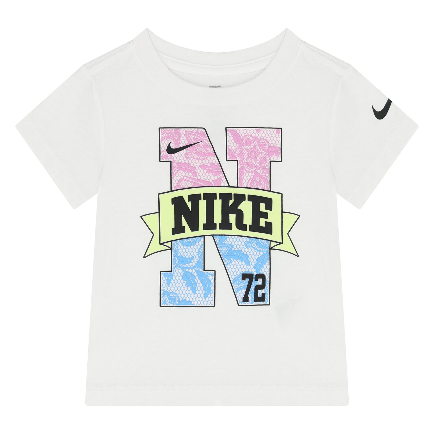 Younger Girls White Logo T-Shirt, 1, hi-res