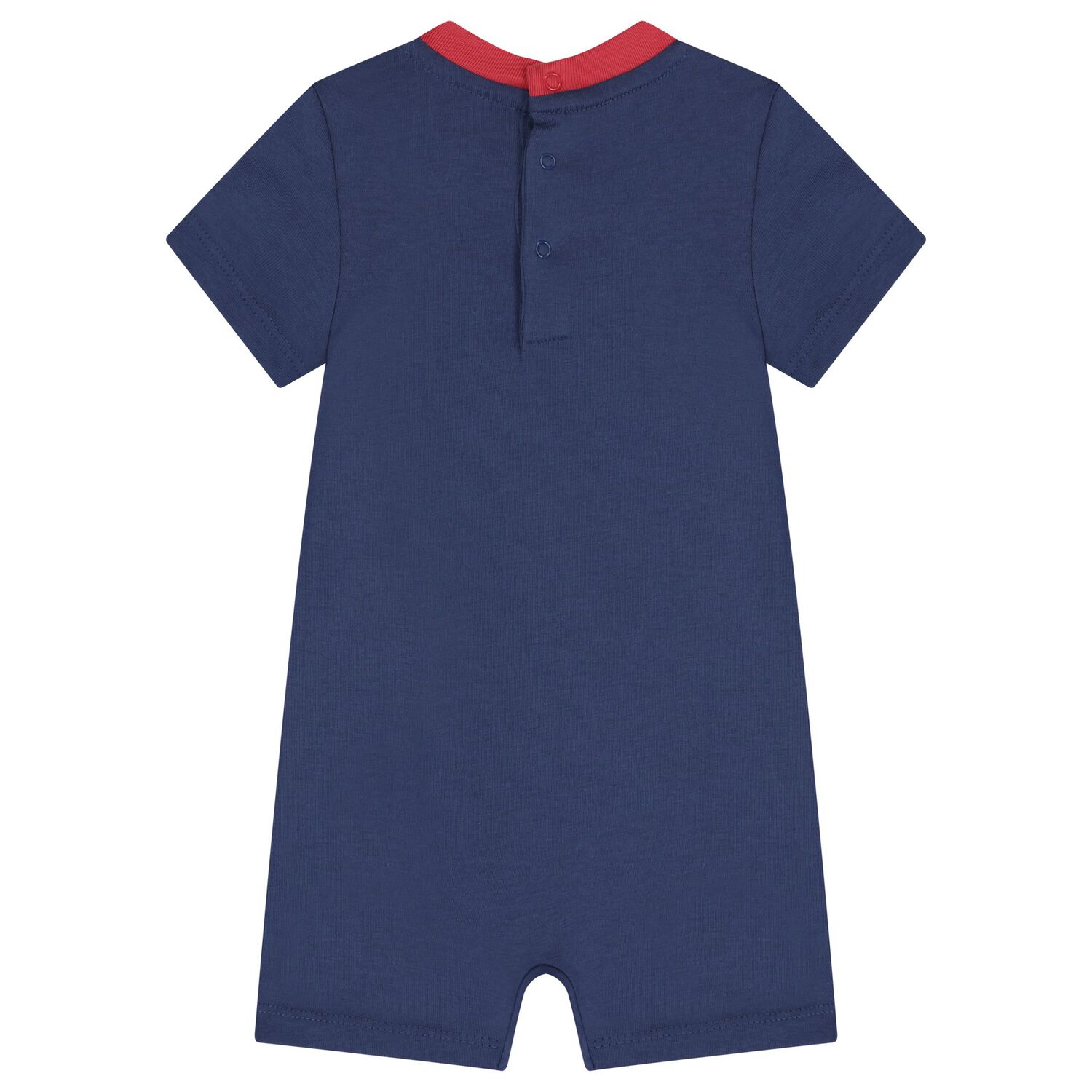 Baby Boys Navy Blue Polo Bear Romper, 1, hi-res