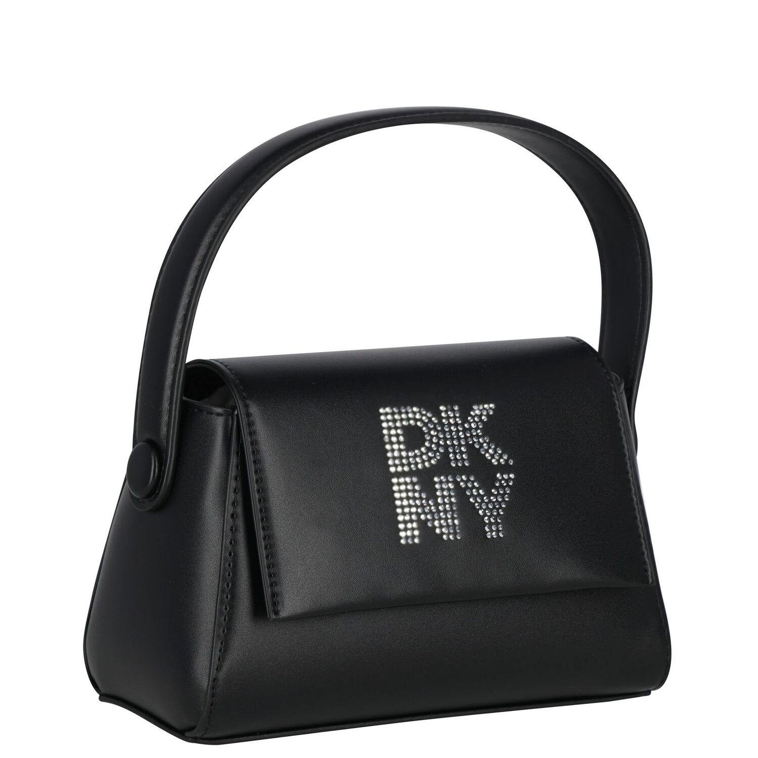 Girls Black Faux Leather Handbag, 1, hi-res