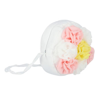 Girls White & Pink Flower Handbag