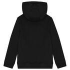 Boys Black Logo Hooded Top, 1, hi-res