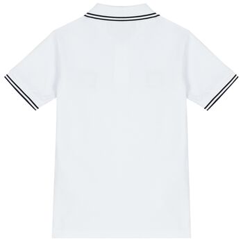 Boys White Logo Polo Shirt