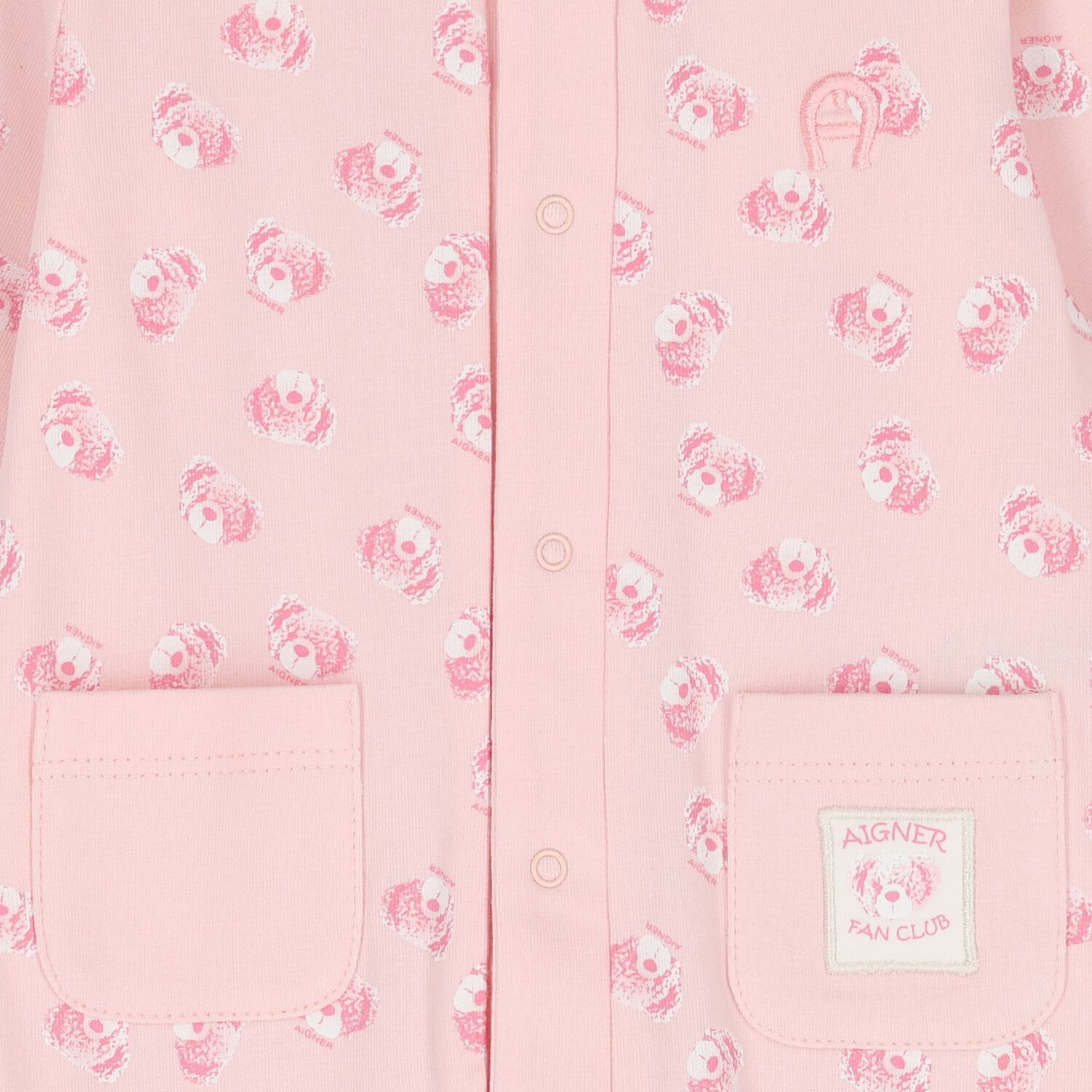 Baby Girls Pink Teddy Bear Logo Babygrow, 3, hi-res