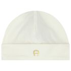 Ivory & Gold Logo Baby Hat, 1, hi-res