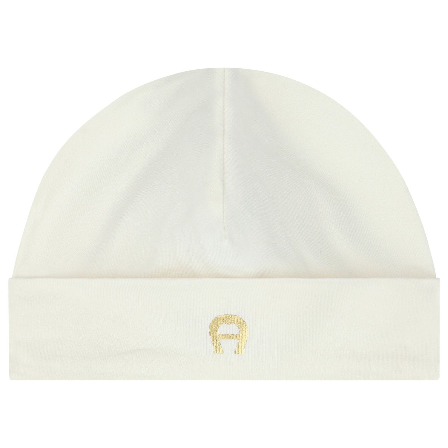 Ivory & Gold Logo Baby Hat, 1, hi-res