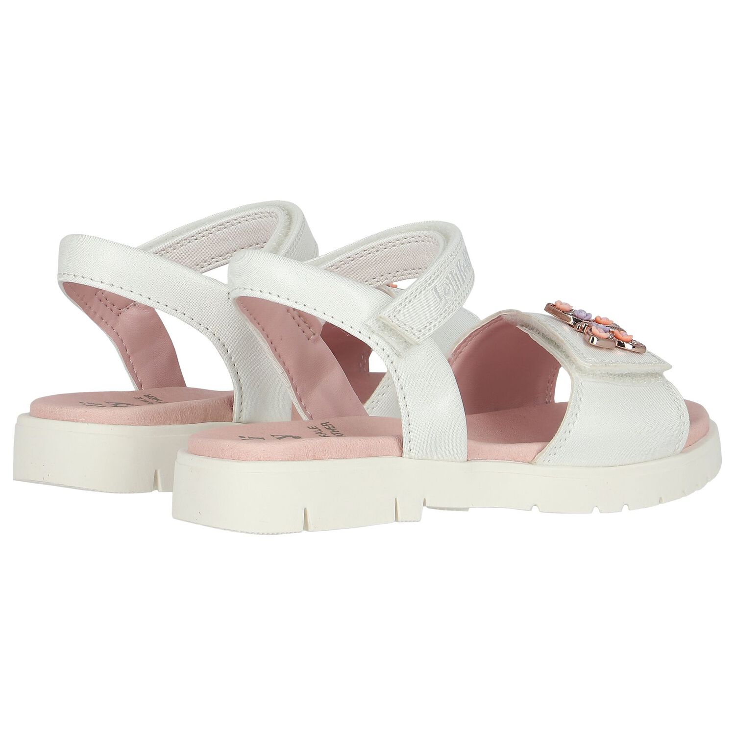 Girls White Butterfly Sandals, 1, hi-res image number null