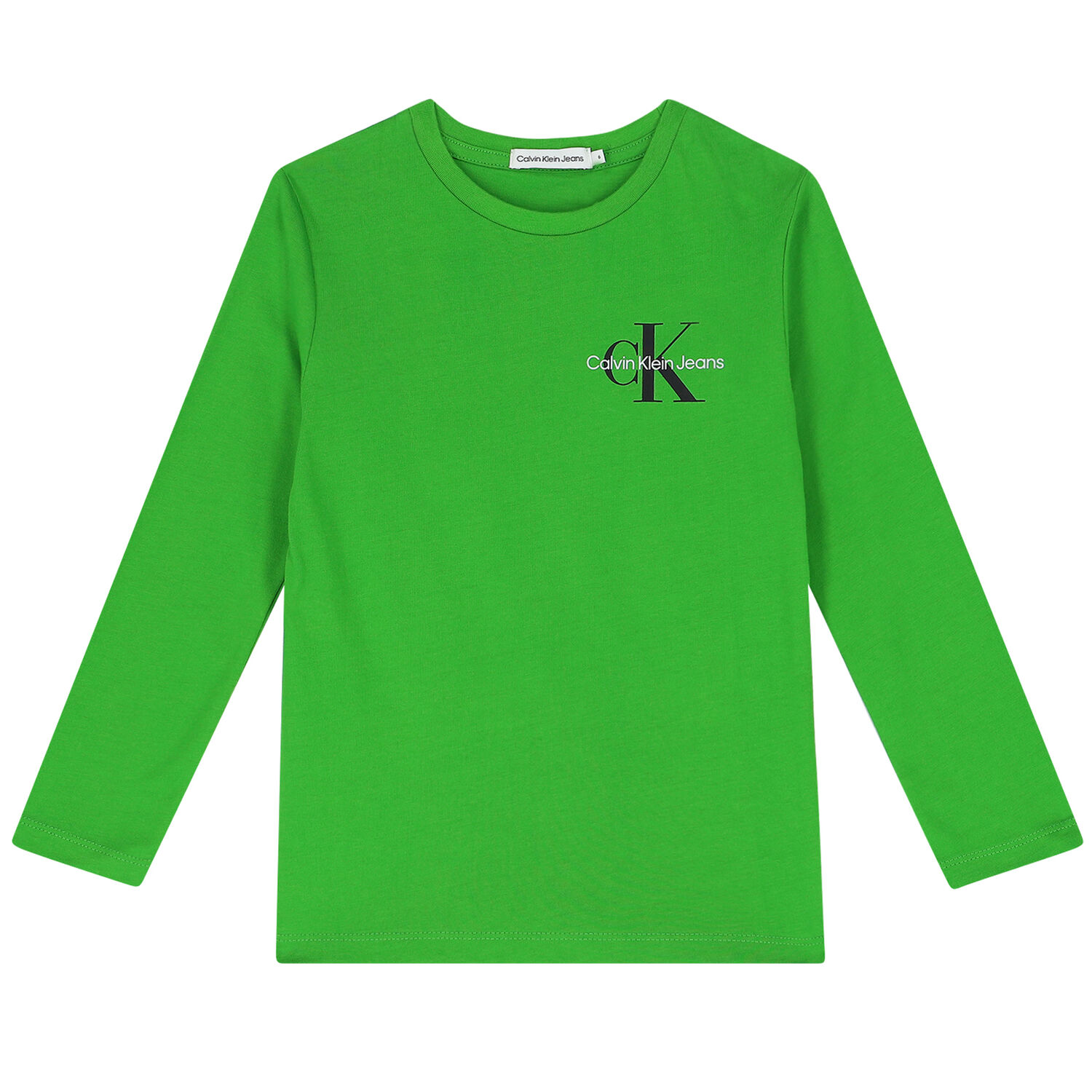 Boys Green Logo Long Sleeve Top, 1, hi-res