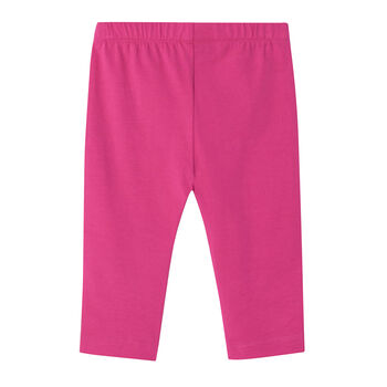 Girls Pink Logo Leggings