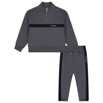 Boys Grey Logo Tracksuit
