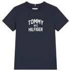 Boys Navy Blue Logo T-Shirt, 1, hi-res