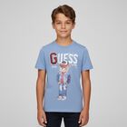 Boys Blue Teddy Bear Logo T-Shirt, 1, hi-res