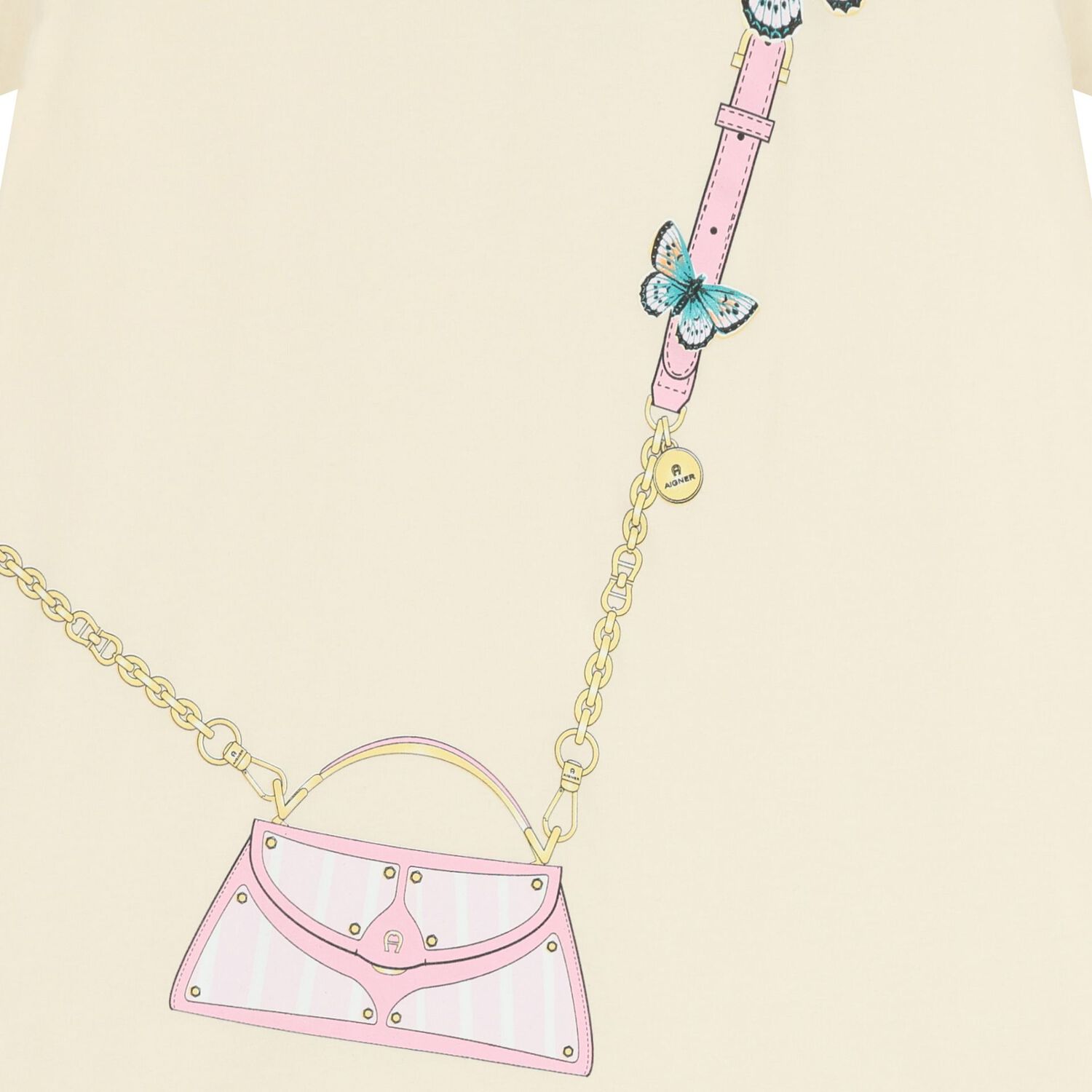 Girls Ivory Bag Logo Dress , 1, hi-res