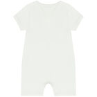 Baby Boys White Logo Romper, 2, hi-res