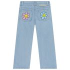 بنطلون جينز للبنات باللون الازرق , 1, hi-res