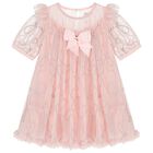 Girls Pink Embellished Tulle Dress, 1, hi-res
