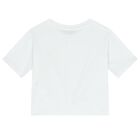 Girls White Logo T-Shirt, 2, hi-res