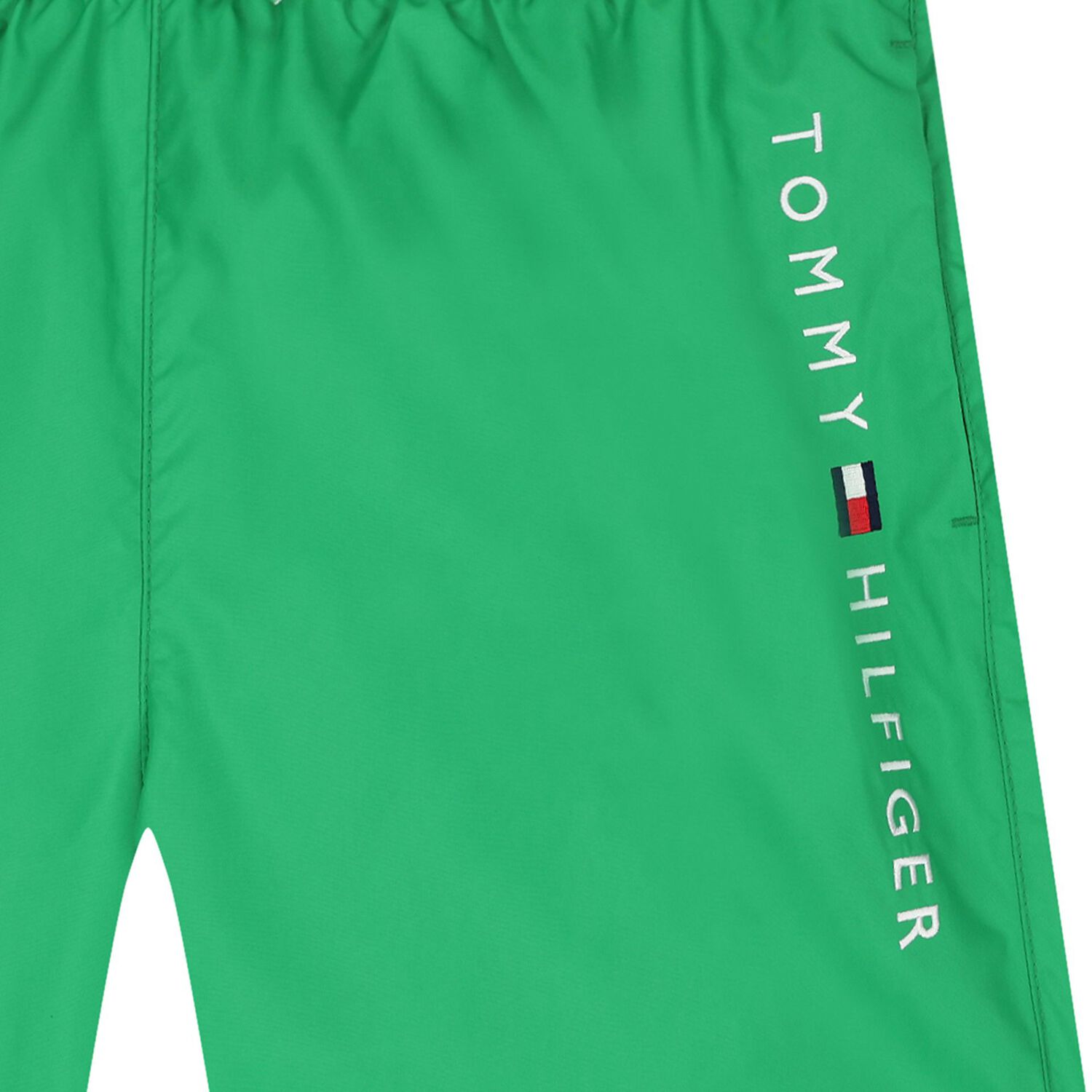 Boys Green Embroidered Logo Swim Shorts, 2, hi-res image number null