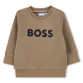 Younger Boys Beige Logo Sweatshirt