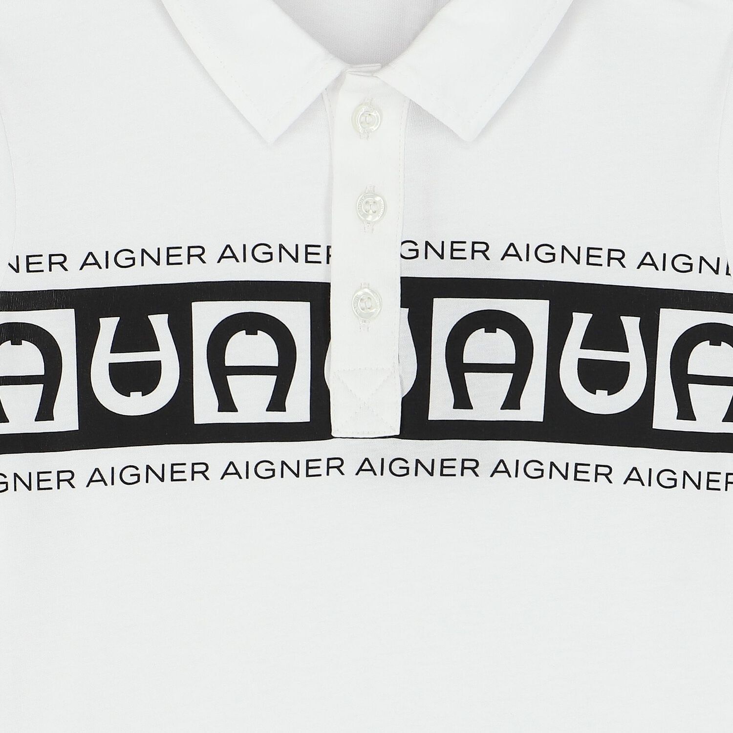 تيشيرت بولو أولاد بالشعار باللون الأبيض, 1, hi-res image number null