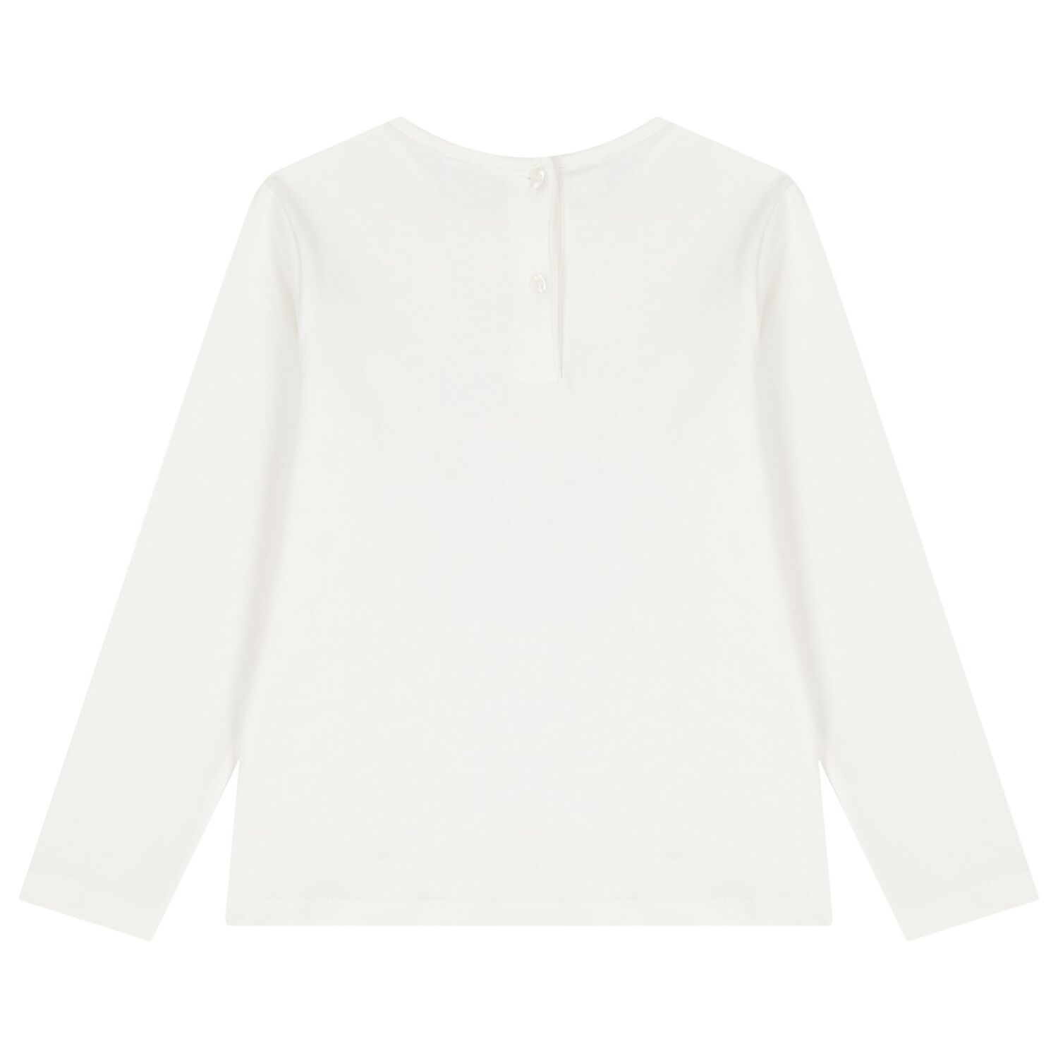 Girls Ivory Teddy Bear Long Sleeve Top, 1, hi-res