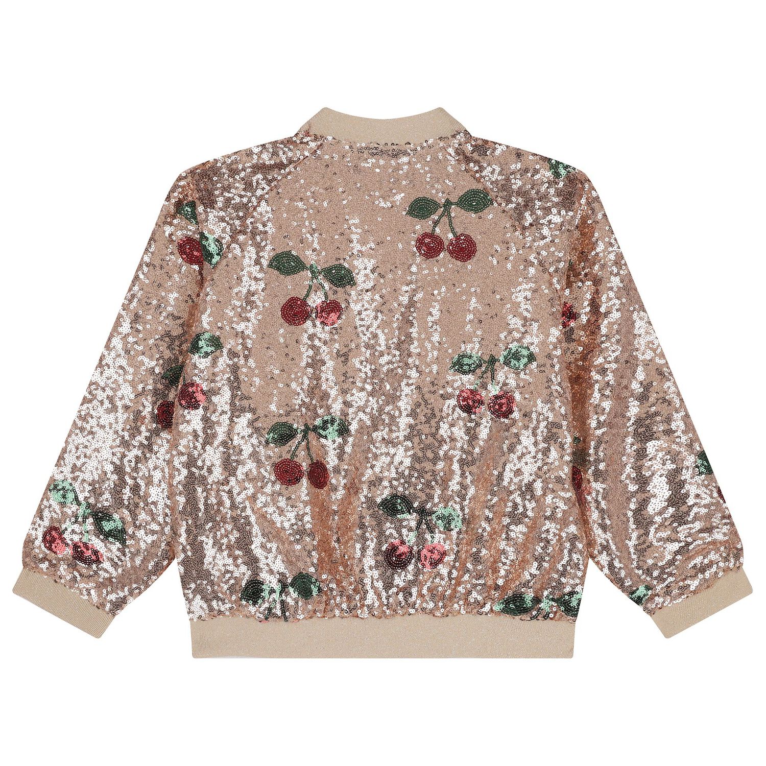 Girls Rose Gold Sequins Zip Up Top, 1, hi-res