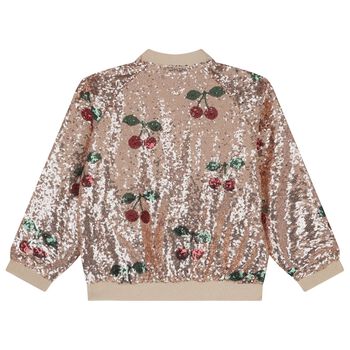 Girls Rose Gold Sequins Zip Up Top