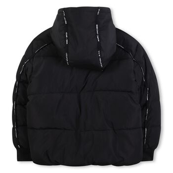 Boys Black Logo Puffer Jacket