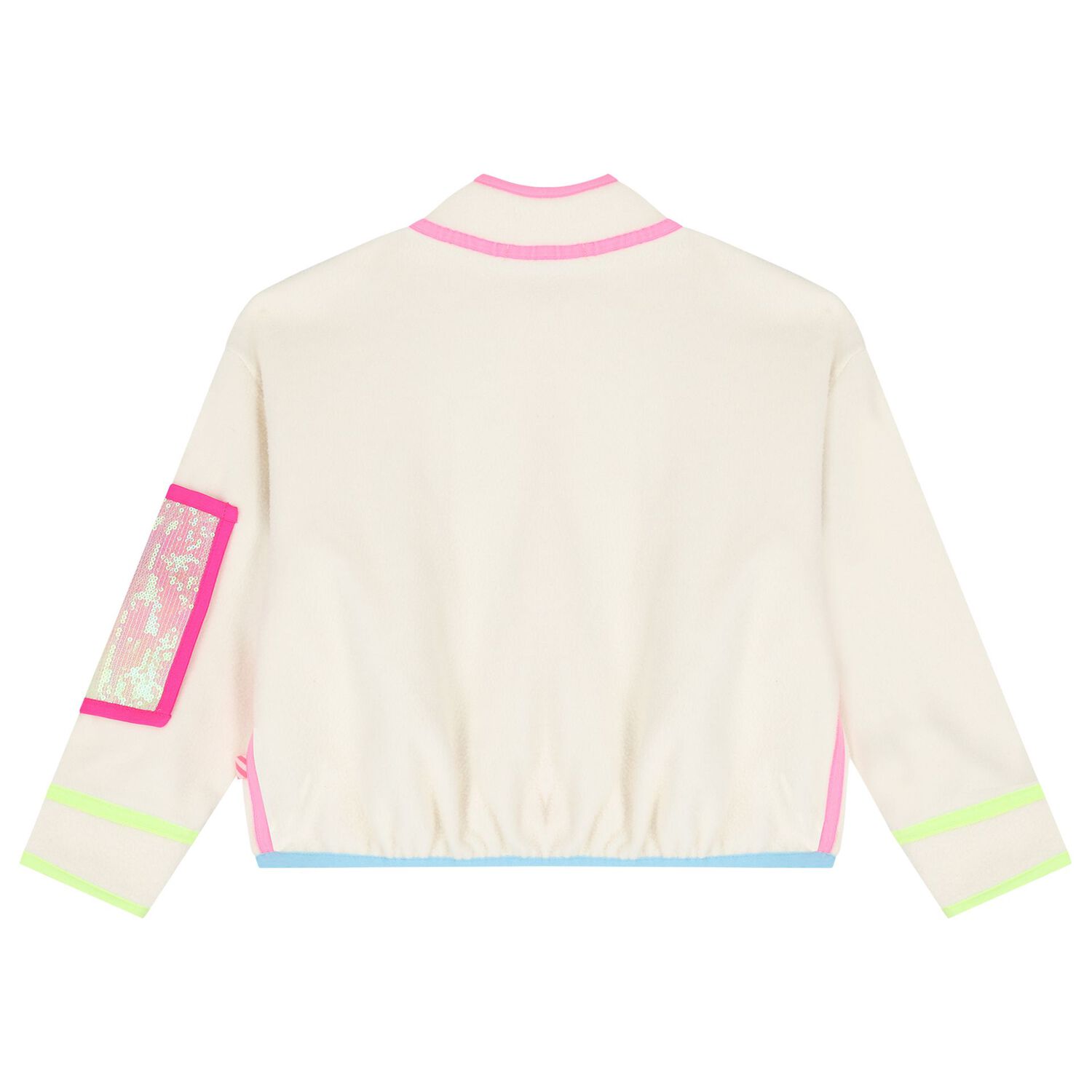 Girls Beige Fleece Zip Up Top, 1, hi-res