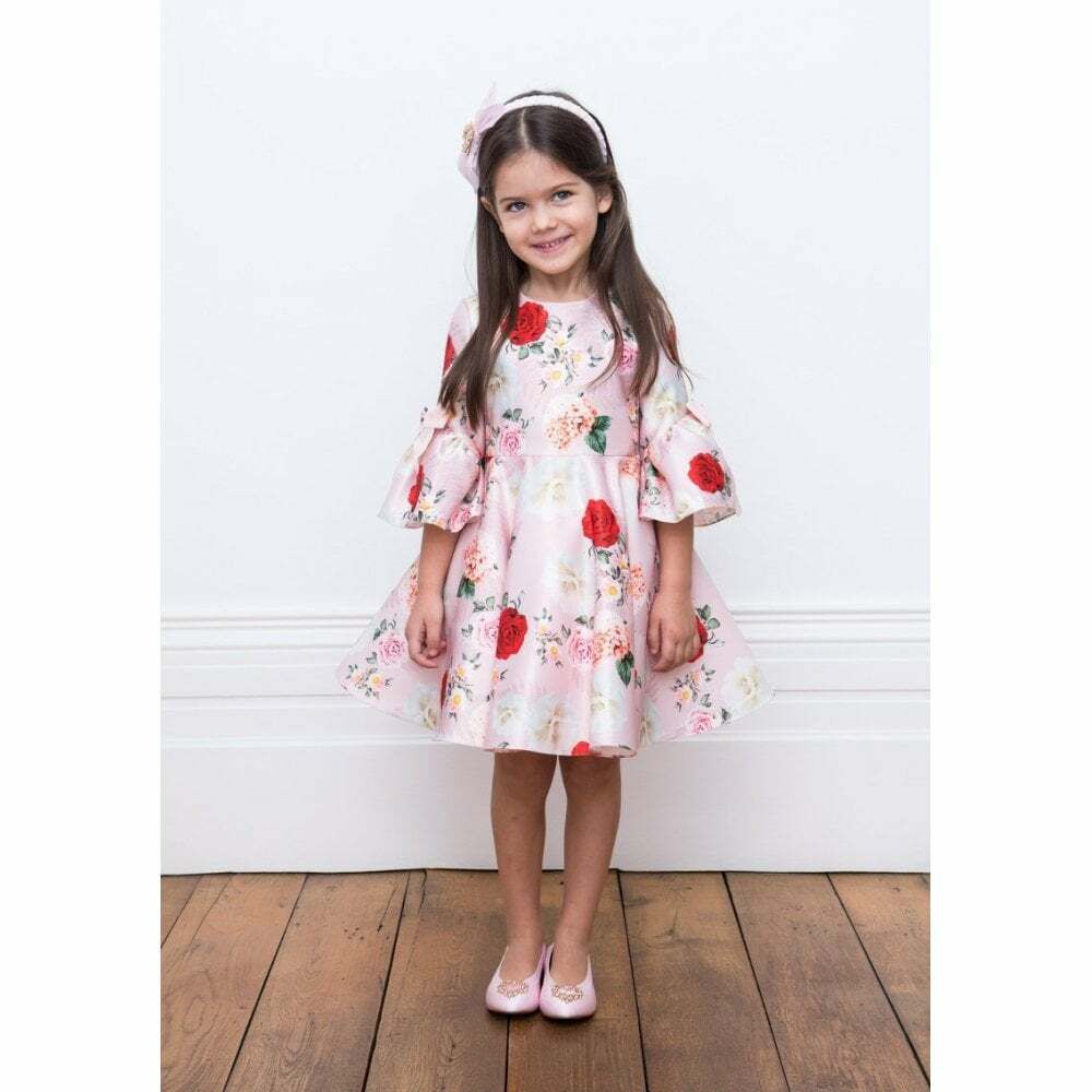 David Charles Girls Pink Satin Dress | Junior Couture UAE