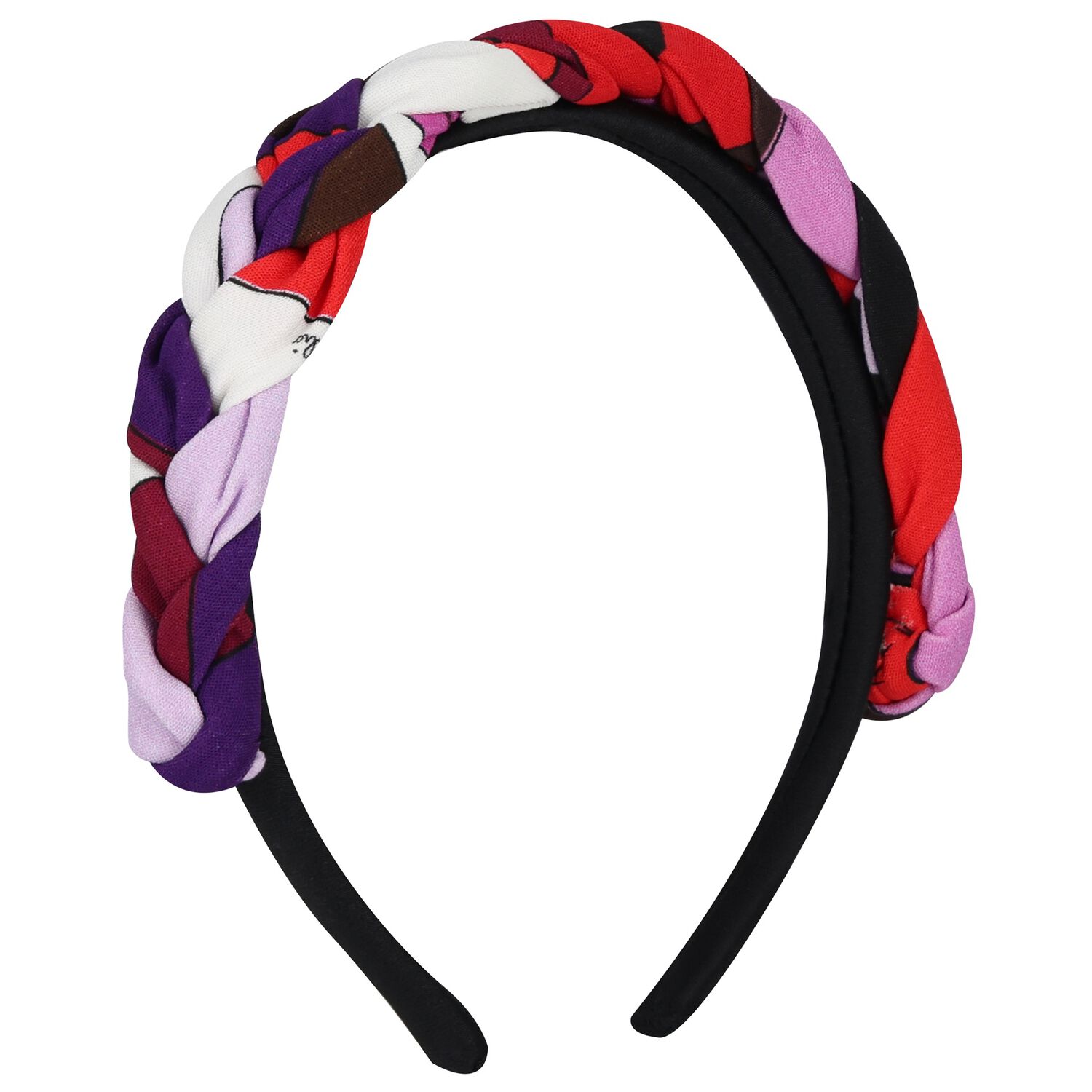 Girls Multi-Coloured Orchide Plaited Headband, 2, hi-res