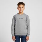 Boys Grey Logo Backpack Sweatshirt, 1, hi-res