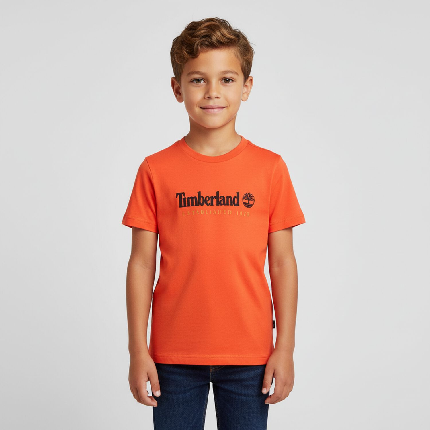 Boys Orange Logo T-Shirt, 1, hi-res