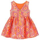 Girls Pink & Orange Circle Jacquard Dress, 4, hi-res