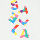 تيشيرت بالشعار باللون الابيض للبنات, 1, hi-res