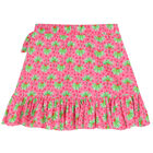 Girls Pink & Green Floral Skirt, 2, hi-res